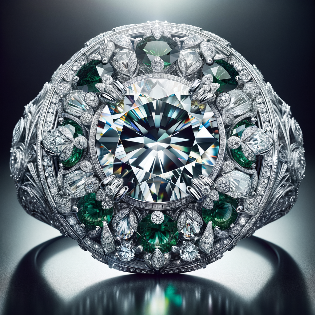 Platinum Diamond Ring with Emeralds – Elegant Jewelry in the US